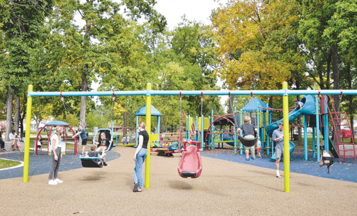  Bacon Park’s new  inclusive equipment includes accessible swings. 