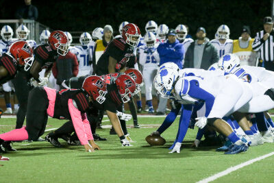  The Lakeview offense goes head-to-head against the Lake Shore defense.  