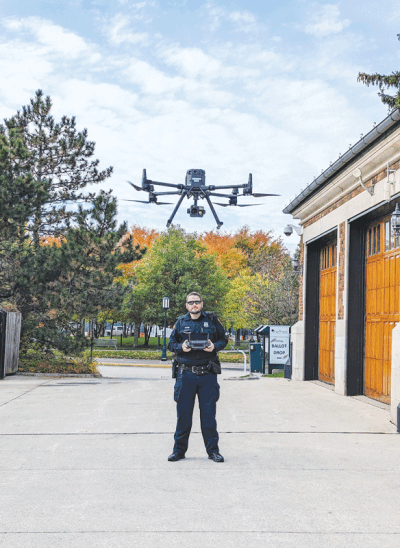 Officer Stefan Syts operates the Birmingham Police Department’s new drone.  