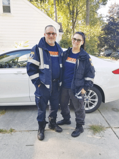  Joel Morris, who worked a total of 26 years between the Shelby Township and Utica fire departments, now works for Universal Macomb Ambulance Service with his fiancée, Alecia Downey. 