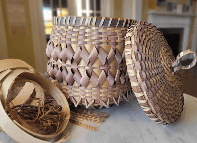   Ben Shinos created this basket sometime between 1975 and 1985. 
