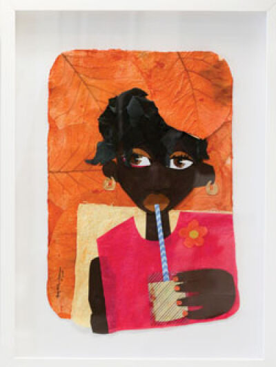  This piece is by Judy Bowman, a mixed-media collage artist born and raised in Detroit. Her work aims to inspire and uplift Black culture. 