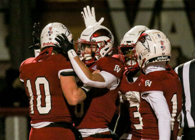  Chippewa Valley celebrates a touchdown during the 31-21 loss to Southfield A&T. 