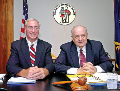  Kment, left, and Joseph Steenland served alongside each other for many years while Kment was the Roseville Community Schools superintendent and Steenland was the school board president. Steenland died in 2010. 