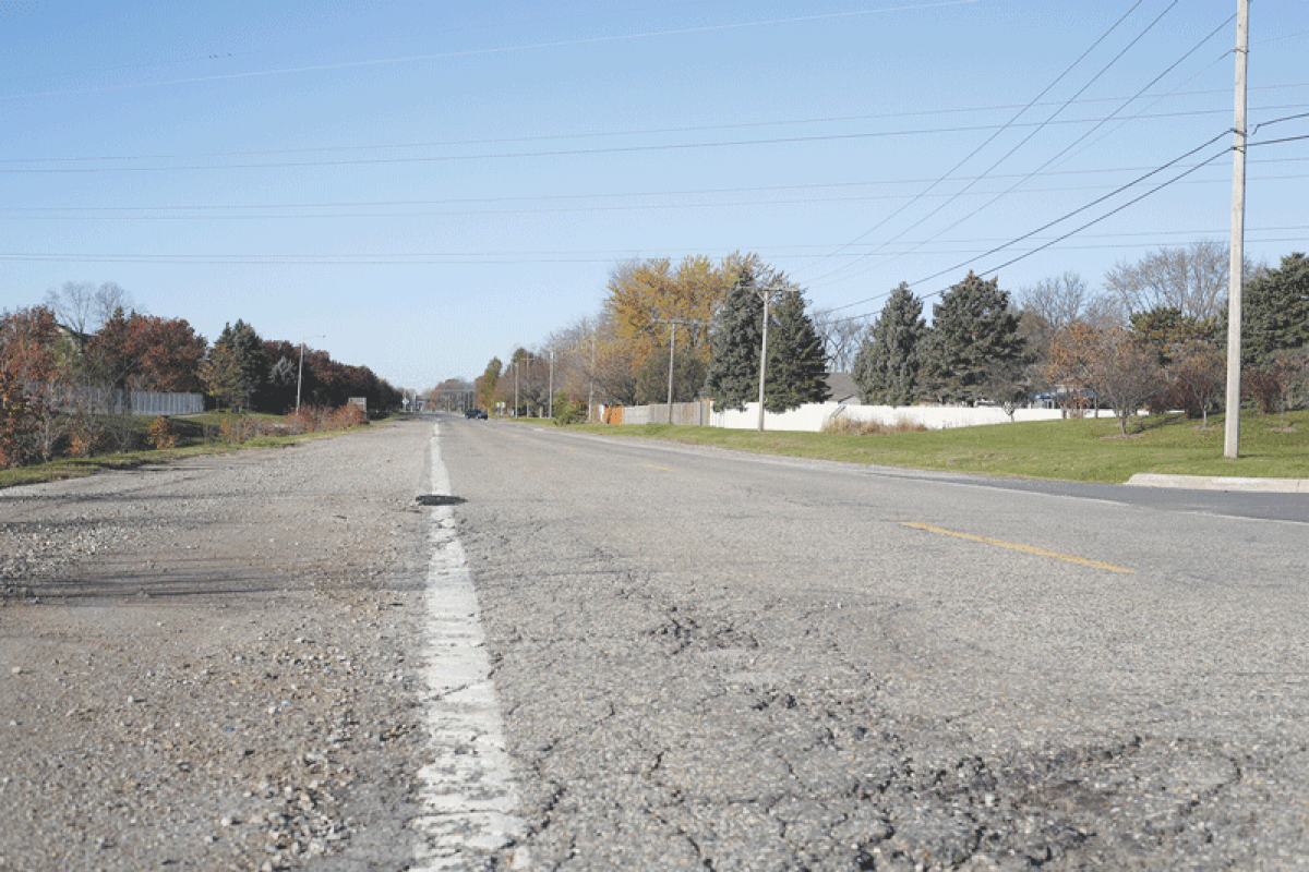  A stretch of 18 Mile Road in Clinton Township between Hayes Road and the Tomlinson Arboretum was one of several roads targeted for improvements at the Nov. 13 Clinton Township Board of Trustees meeting. 