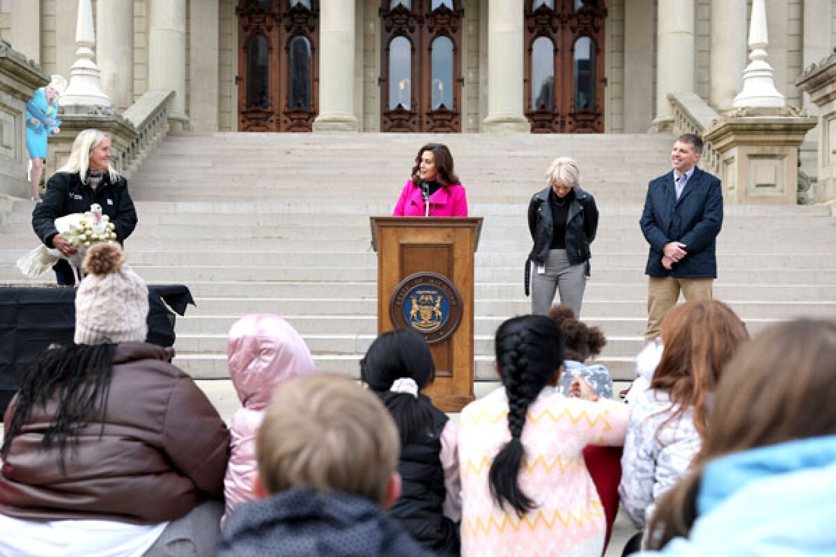 Photo Caption: Michigan Governor Gretchen Whitmer pardoned turkey “Dolly Pardon” on Nov. 23. 