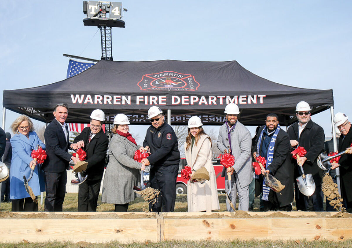  Elected officials past and present gather at a ceremonial groundbreaking for the Warren Fire Department’s new Station 1 and Station 5 on Dec. 21. They will be the city’s first new fire stations in nearly 70 years. 