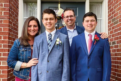   Ryan Deel — with his wife, Melinda, and their twin sons, Jack and Brennan — will continue serving as president of the Rochester Hills City Council over the next year. 