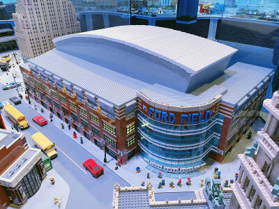  The LEGO Ford Field bears a striking resemblance to the real stadium. 