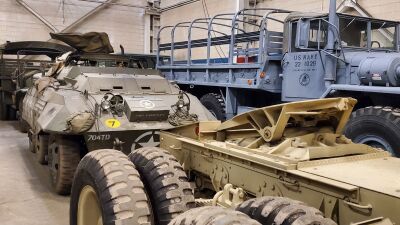  The Detroit Arsenal of Democracy Museum's fleet of vintage military vehicles was moved to secure indoor storage space owned by Koucar Management in January.  