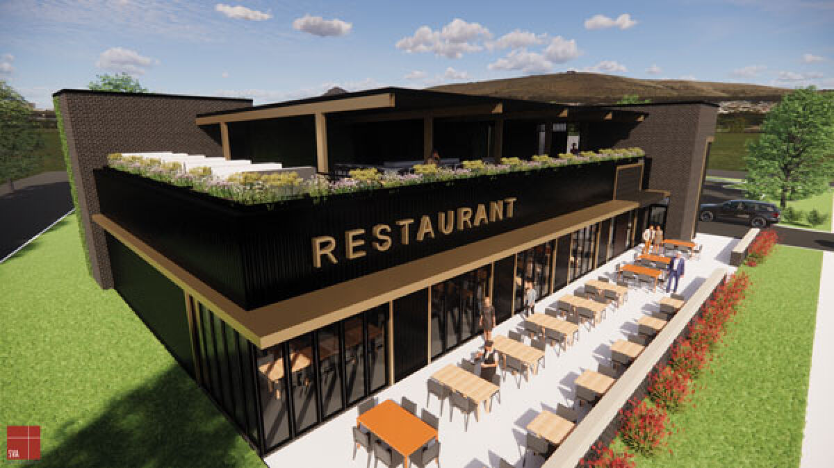  This rendering shows what the outside of Dox Water Bar could look like. 