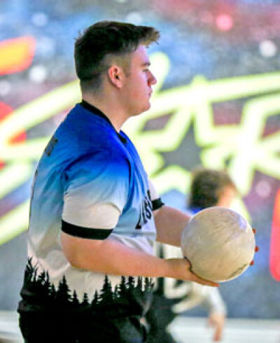  Lakeview senior Cameron Fedenis prepares before his shot during the Macomb County Bowling Championships on Jan. 13 at 5 Star Lanes. 