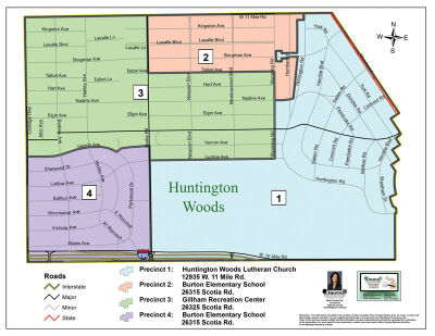 Huntington Woods saw a decrease of one precinct for its new precinct map. 