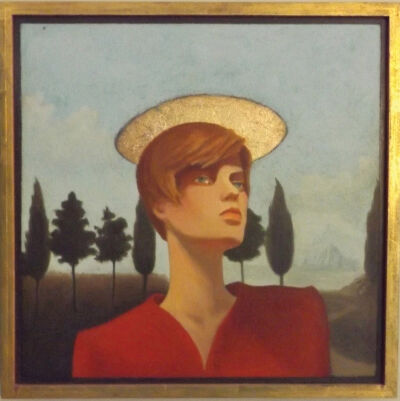  The oil on board painting “Madison Avenue Madonna,” by Kolinski, was inspired by a mannequin in a New York City department store window. 