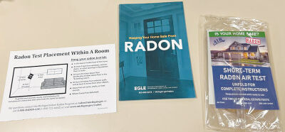 Radon test kits, including this one by Air Check Inc., are available at local health departments across the state for at-home radon testing. 