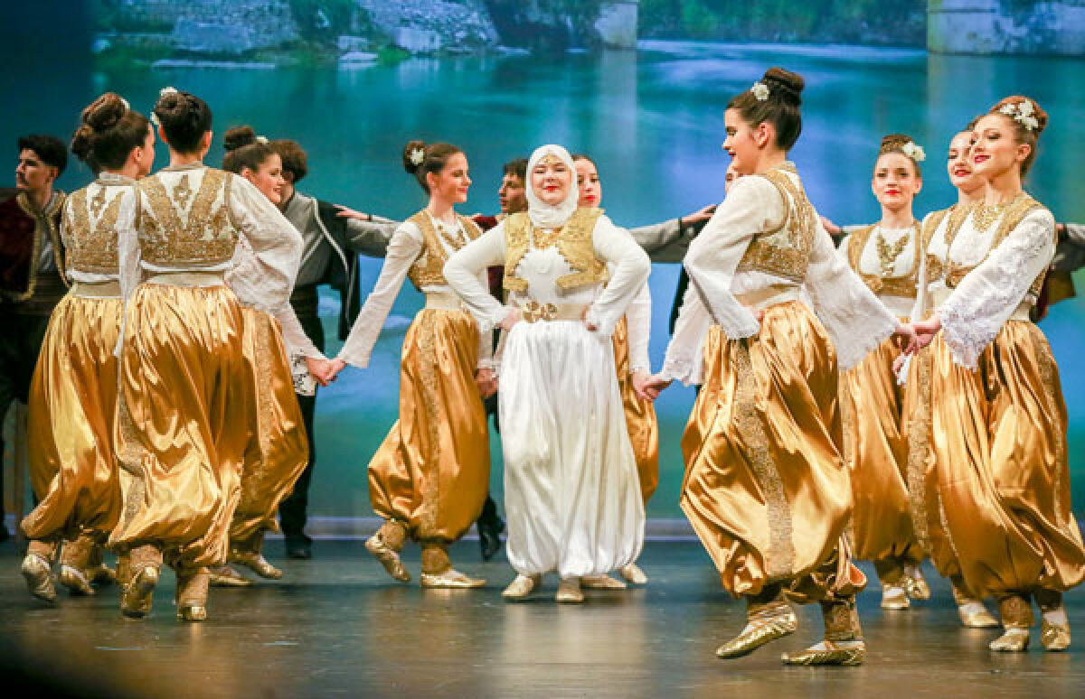  Dancers perform Cudna jada od Mostara grada, which translates to “a strange misery from the city of Mostar,” as part of the 25th anniversary of the Bosnian American Cultural Center Jan. 20. 