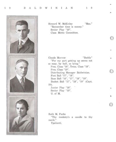   A page from a Birmingham High School yearbook.  