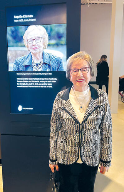  Holocaust survivor Sophie Tajch Klisman was among the visitors at a grand re-opening event that was held at the Zekelman Holocaust Center Jan. 28. Tajch Klisman was featured as part of the new exhibit. 