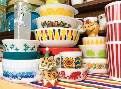  Ahsley Hafer collects vintage Pyrex and other brands of dishes. This is a part of her collection. 