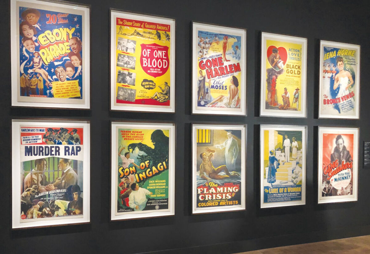  A number of movie posters can be seen by exhibition visitors. 