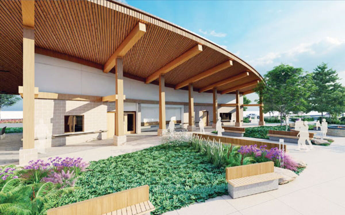  The event venue going in at Jeanne M. Stine Park in Troy will have a performing arts stage, pictured in concept art, thanks to a $100,000 contribution from the Troy Community Foundation. 