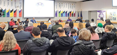  Parents, students and community members pack the Maxfield Training Center for a Farmington Public Schools special meeting on racism Feb. 14. 