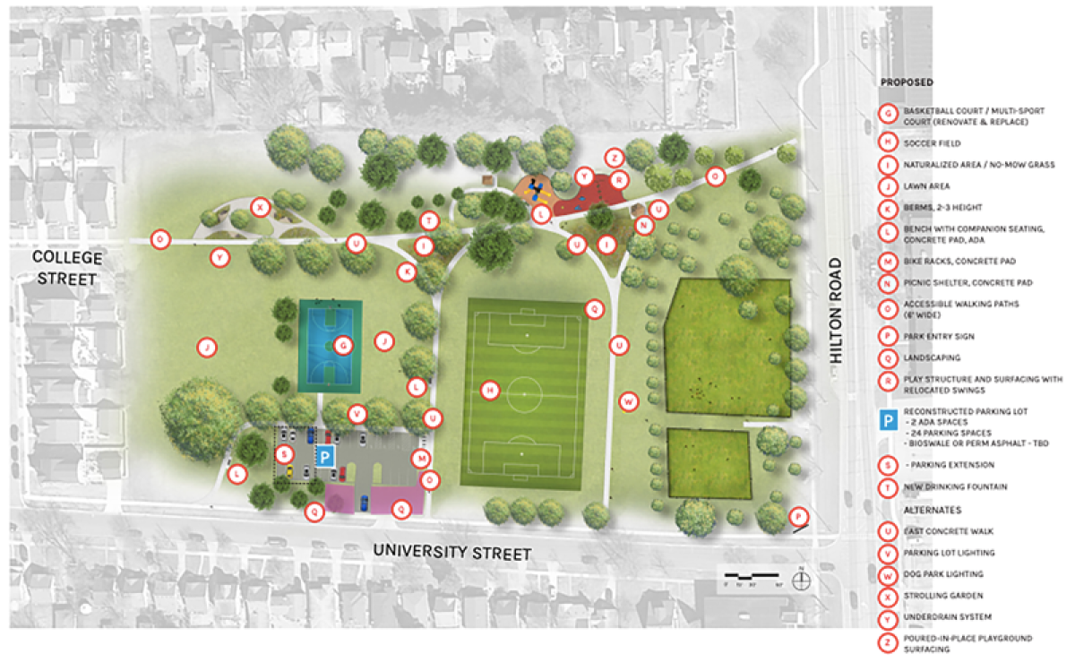  This image shows the original scope of the planned Wilson Park improvements before it was scaled back due to cost increases. 