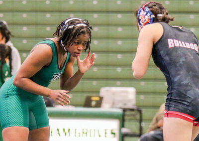  West Bloomfield junior team captain Alexa Hampton wrestled during the Tri-County meet at Groves High School. 