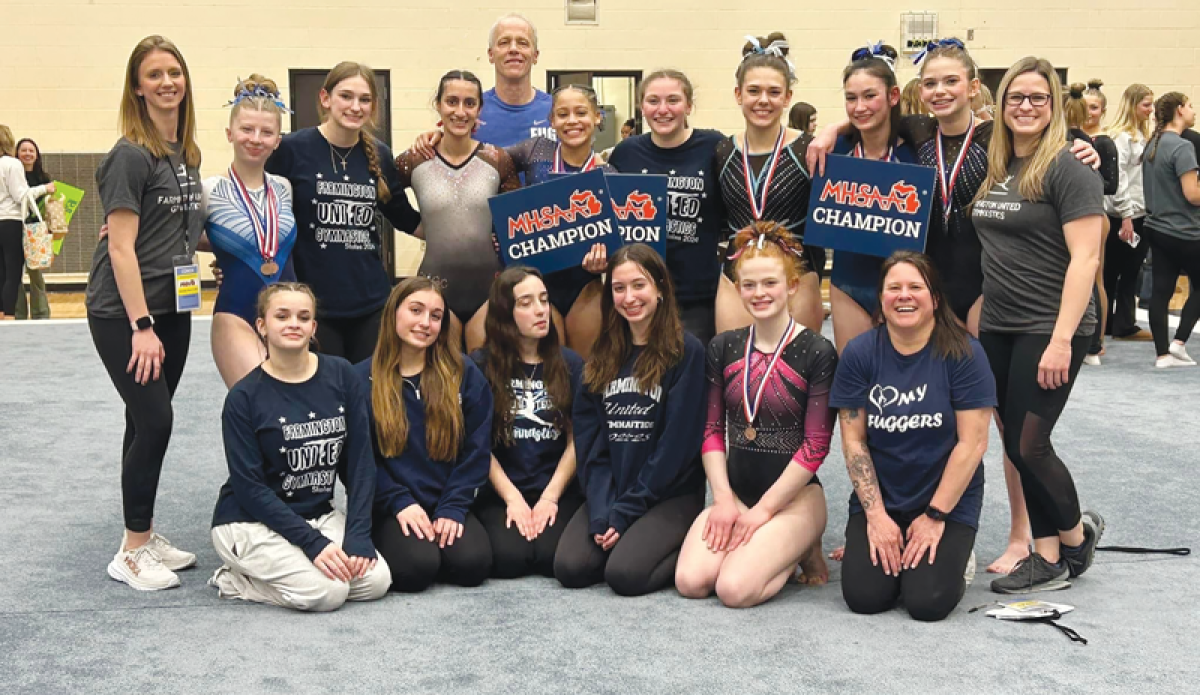  Farmington United Gymnastics earned second in the Michigan High School Athletic Association Team State Finals March 8 at Grand Rapids Kenowa Hills High School. 