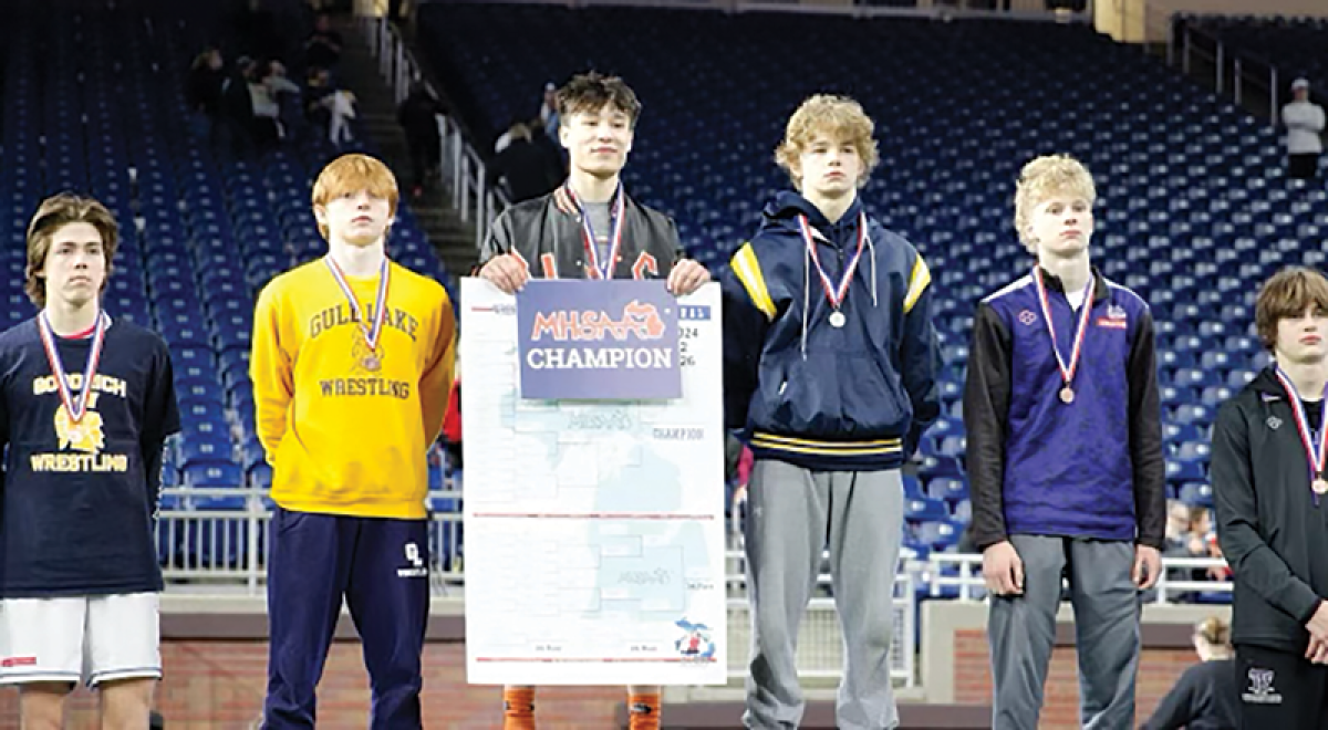  Bloomfield Hills Brother Rice junior Ricardo Saenz was crowned state champion in the 126-pound weight class at the MHSAA state finals March 2 at Ford Field. 