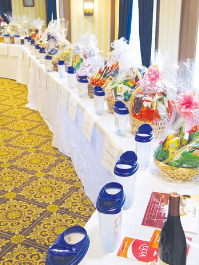  The Kiwanis Club of Troy’s fundraiser will feature four local restaurants bringing wine and food, as well as music and raffles for baskets, pictured. 