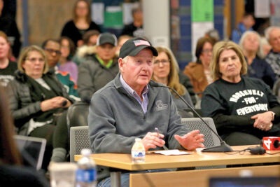  Bob Hoffman, an Oakland County commissioner, addresses the West Bloomfield School District Board of Education. 