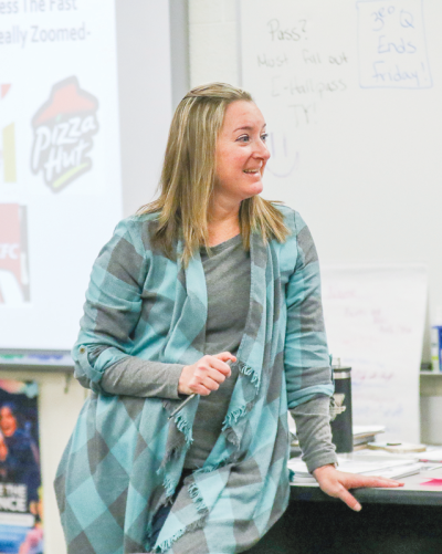  Shannon Graham founded the DECA chapter at Lamphere High School, a leadership program where students role-play scenarios that could occur in the business world. Students can qualify to compete at the state level by role-playing before a contest judge.  