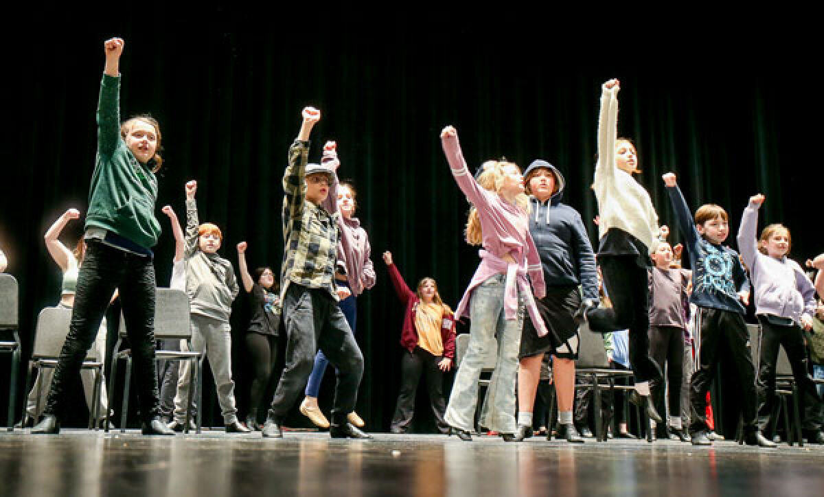  The Lakeview Community Theatre Guild rehearses a musical number for their upcoming production of “Matilda The Musical.”  