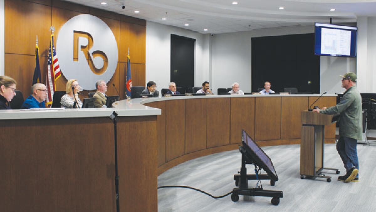  “(The apartment building) is way too big for what it is; you could put a court there and build four beautiful homes and they would sell like hot cakes in Royal Oak,” Genesee Avenue resident Jim Robertson says to the Royal Oak Planning Commission. 