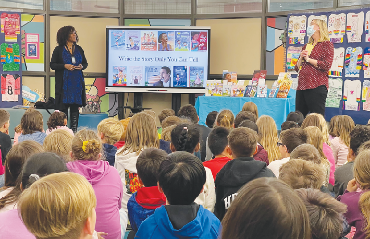  Kelly Starling Lyons shares her journey to become an author with students during last year’s Authors in April. 