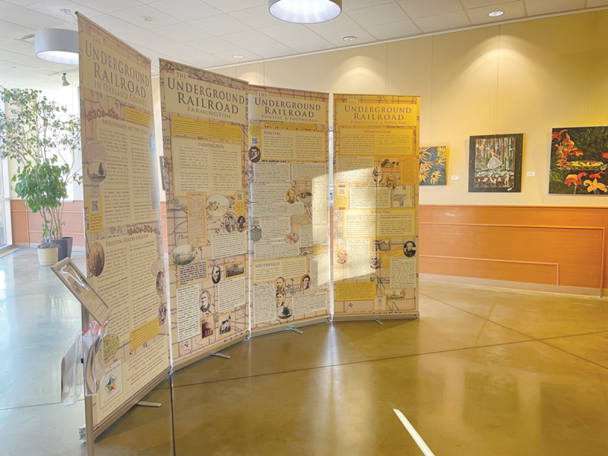  The  “Underground Railroad and Abolition Movement in Southern Oakland County-Traveling Exhibit and Website” is set to be displayed at Farmington Hills City Hall for the remainder of the month. 