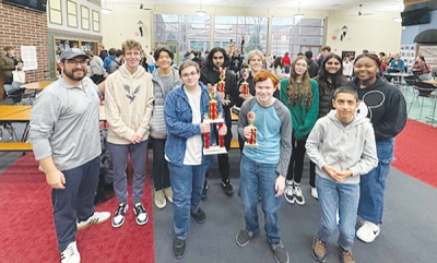  The Gene L. Klida Utica Academy for International Studies quiz bowl team traveled to East Lansing to compete in the Class B Michigan state championship April 13. After 11 wins, zero losses and outscoring its opponents 5,670-800, the team walked away with the state title. It is undefeated in competitions in Michigan this year. 