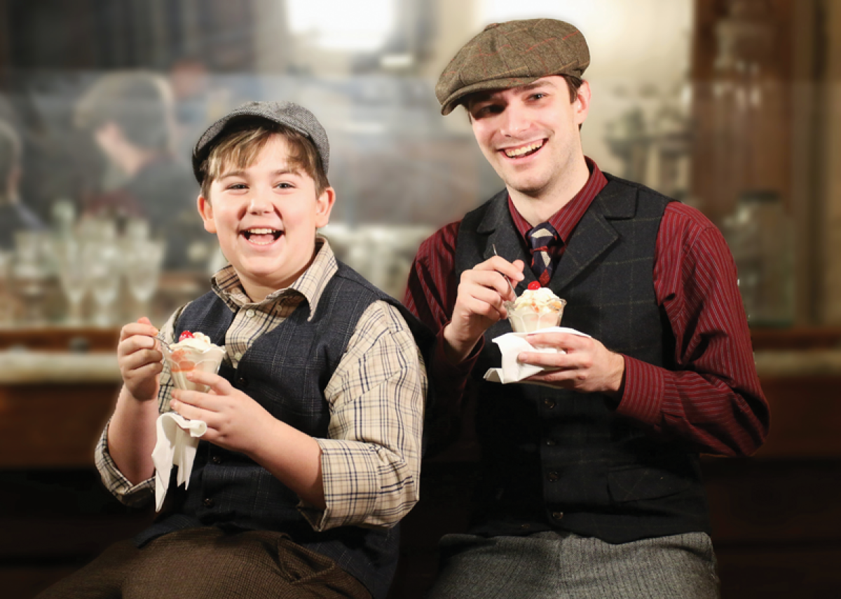  Mack Kohler and Ryan Roetker play brothers in Grosse Pointe Theatre’s production of Disney’s “Newsies the Musical.” 
