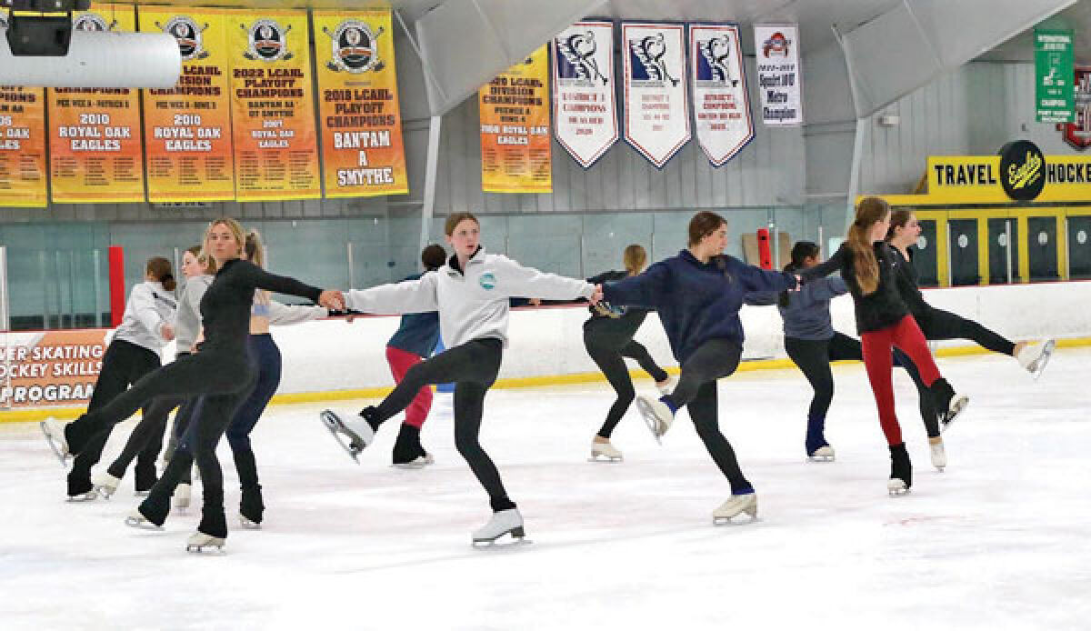  Skaters rehearse for the 44th Royal Oak Ice Show, which will take place April 27-28 at the John Lindell Ice Arena. 