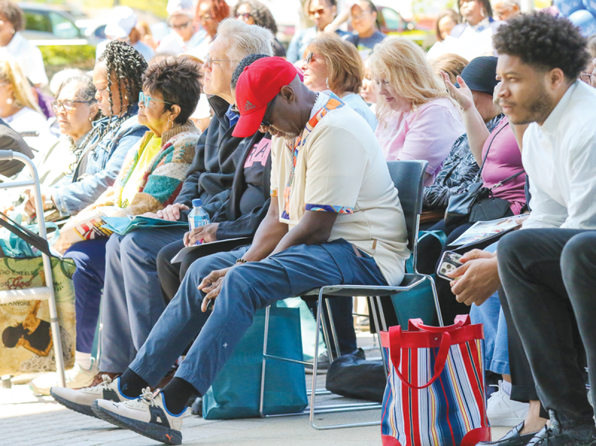  Hundreds gathered in front of Warren City Hall to pray and observe the National Day of Prayer on May 2.  