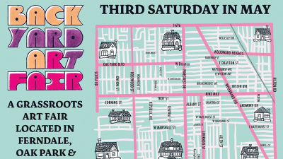  The Backyard Art Fair will be held May 18 across the cities of Ferndale, Oak Park and Pleasant Ridge. Five years after its beginning during COVID-19, the Backyard Art Fair will feature about 120 artists at 27 homes. 