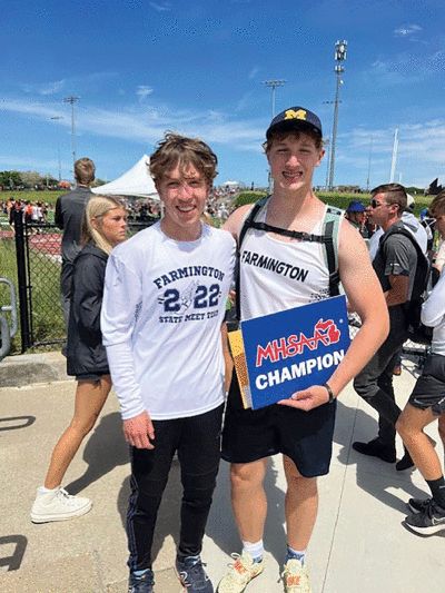  Seniors Peter Baracco (left) and Jake Steslicki (right) will both continue their track and field careers at the University of Michigan-Ann Arbor. 