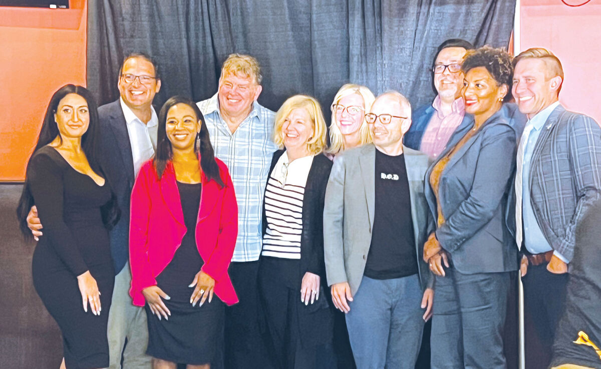  Arts, Beats, and Eats organizers and partners stand together following the press conference outlining all the new entertainment to come for the 2024 festival. Pictured from left are Kristin Shaoni, Dave Woodward, Kelley Suggs, Jon Witz, Julie McFarland, Kristin Cavender, Mike DiLaura, Raul Venegas, Monica Hunt and Cam Barrett. 