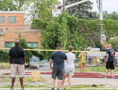  The Clawson Fire Department responds to a transformer fire on Main Street, behind the post office, north of 14 Mile Road, Aug. 13. Firefighters and DTE employees responded quickly to the incident. 