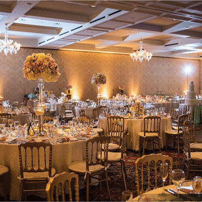  The Royal Park Hotel features outdoor and indoor spaces, like the Royal Grand Ballroom, for weddings and events. 