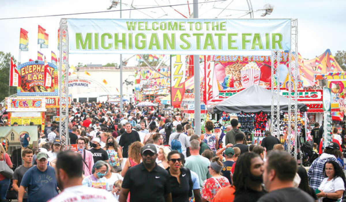  Fairgoers fill the midway at last year’s Michigan State Fair in Novi. This year’s fair will include expanded food options. 