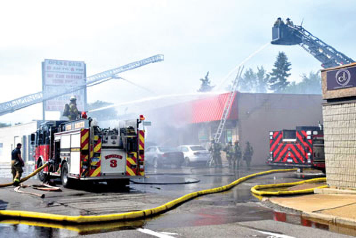  Warren firefighters responded to a fire at an automotive repair facility Friday, Sept. 2, on Van Dyke Avenue near Meadow Avenue in Warren. 