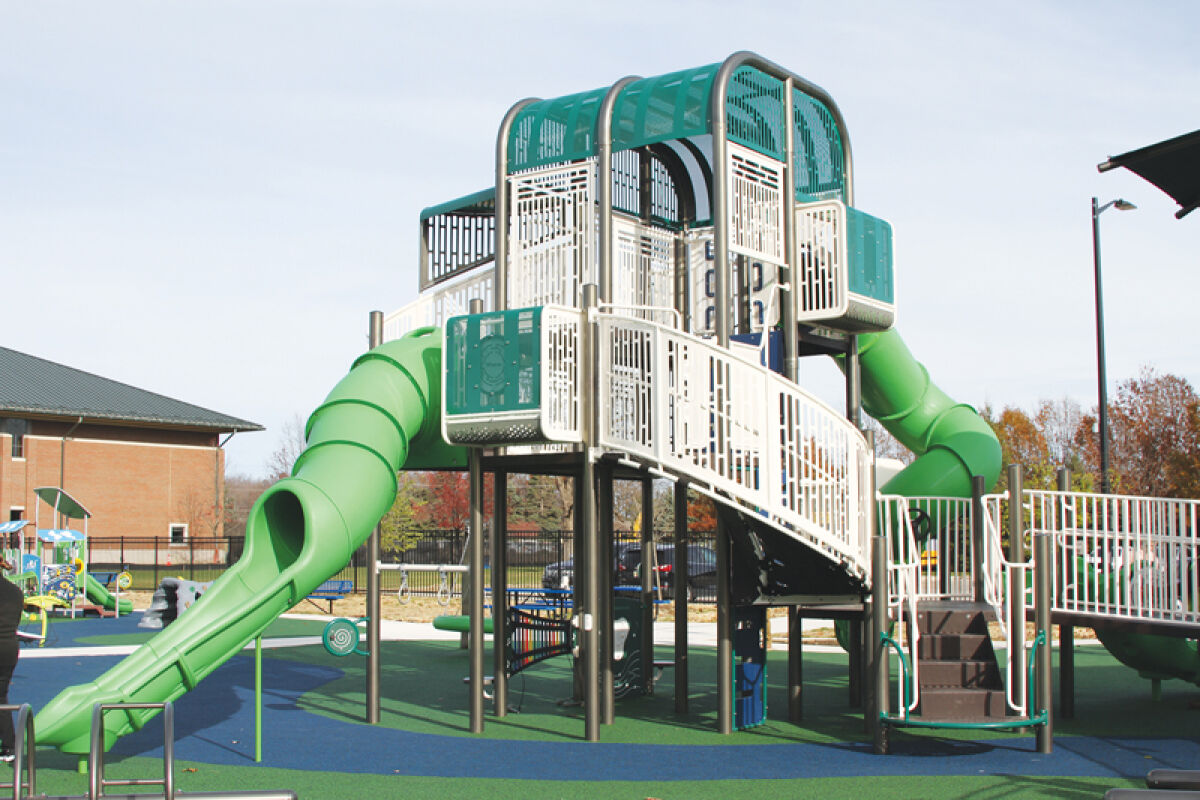  This photo shows the main structure of Clinton Township’s new inclusive playground, which will officially open next spring. 