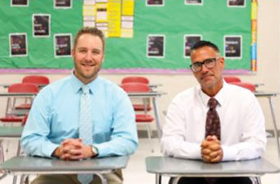  Dean of Students Joe Jelsone, left, and Principal Robert Beato, right, are settling into their new positions at Eastland Middle School. 